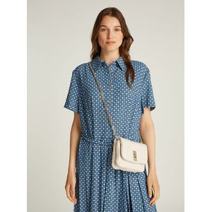 TOMMY HILFIGER - CROSSOV - Schoudertas - Beige - Leer