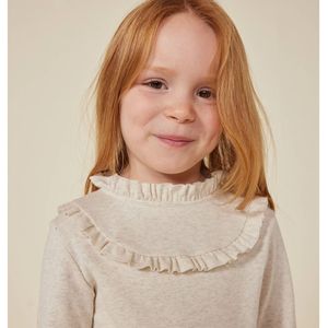 T-shirt in katoen met lange mouwen PETIT BATEAU. Katoen materiaal. Maten 4 jaar - 102 cm. Beige kleur