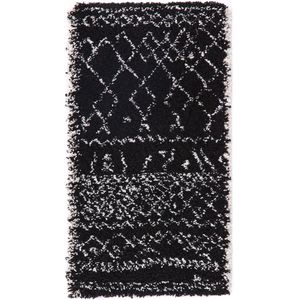 Bedmatje in berber stijl, Afaw LA REDOUTE INTERIEURS. Polypropyleen materiaal. Maten 60 x 110 cm. Zwart kleur