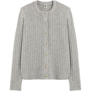 LA REDOUTE COLLECTIONS - Gebreid Vest - Mêleegrijs - Geribbeld Tricot