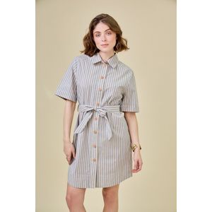 SEE U SOON - Gestreepte Hemdjurk - Blauw - Katoen