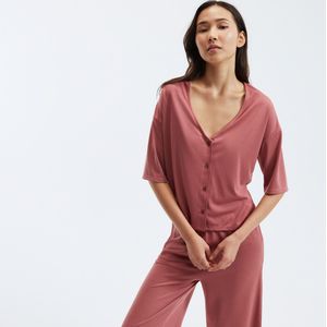 Pyjama in tricot LA REDOUTE COLLECTIONS. Polyester materiaal. Maten 42/44 FR - 40/42 EU. Roze kleur