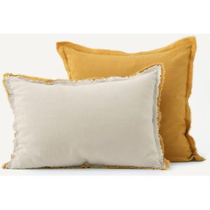 AM.PM - Alhanasia - Kussensloop - Naturel/Geel - Gewassen Linnen - 65 x 65 cm