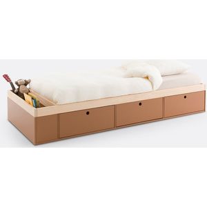 Grenen bed met opberglades, Bloky LA REDOUTE INTERIEURS. Medium (mdf) materiaal. Maten 90 x 190 cm. Beige kleur