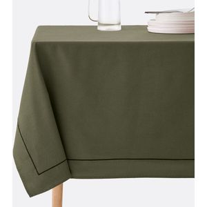 LA REDOUTE INTERIEURS - Tafelkleed - Kaki - Gewassen Linnen/Katoen - Geborduurde Kordonafwerking