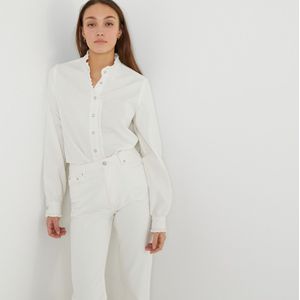 LA REDOUTE COLLECTIONS - Jeanshemd - Wit - Katoen - Lange Mouwen