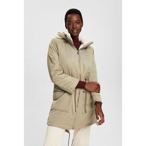 ESPRIT - Lange Jas - Lichtkaki - Polyester - Met Kap