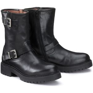 Biker boots in leer, zool met groeven LA REDOUTE COLLECTIONS. Leer materiaal. Maten 39. Zwart kleur