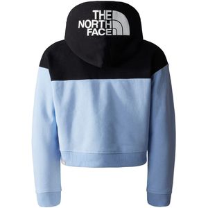 Cropped hoodie, bicolor THE NORTH FACE. Katoen materiaal. Maten 10 jaar - 138 cm. Blauw kleur