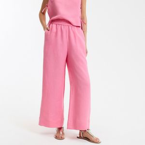 LA REDOUTE COLLECTIONS - Wijde Broek - Roze - 100% Linnen