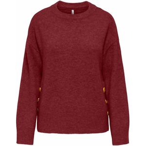 Only - ONLRENE LIFE LS BUTTON O-NECK CC KNT - Gebreide Trui - Cabernet