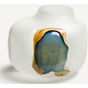 Laga AM.PM - Vaas - Multicolor - Handgeblazen Glas - Hoogte 19 cm