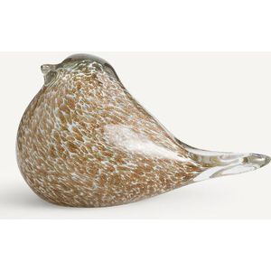 Abby AM.PM. Beeldje - Vogel in Glas - Wit/Goudkleur - Handgeblazen Glas