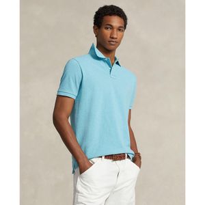 Slim polo in piquétricot POLO RALPH LAUREN. Katoen materiaal. Maten S. Blauw kleur