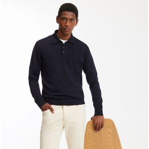 LA REDOUTE COLLECTIONS - Trui - Marineblauw - Merinoswol - Polokraag
