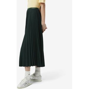 LACOSTE - Lange Plissérok - Groen - Polyester