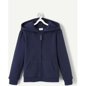 Zip-up hoodie in molton TAPE A L'OEIL. Geruwd molton materiaal. Maten 10 jaar - 138 cm. Blauw kleur