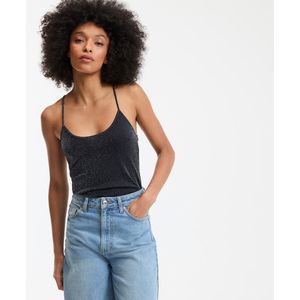 LA REDOUTE COLLECTIONS - Tanktop - Zwart - Geïriseerd Tricot - Spaghettibandjes