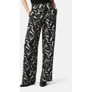 Wijde, bedrukte broek IKKS. Polyester materiaal. Maten 36 FR - 34 EU. Zwart kleur