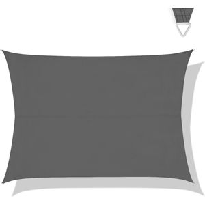 VONROC Premium Schaduwdoek - Tarp - Rechthoek - 400x300 cm – Waterafstotend - Grijs – Incl. Opbergtas en bevestigingskoord