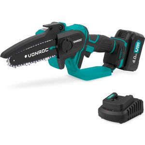 VONROC Mini Kettingzaag 20V – 152mm - Incl. 4.0Ah accu en snellader