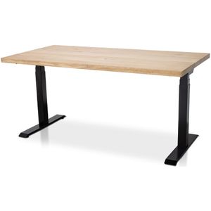 Zit sta bureau elektrisch Lineaflex MRC PRO massief eiken blad 180x90 cm