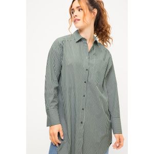 Grote Maten Overhemdblouse, Dames, groen, Katoen - Studio Untold