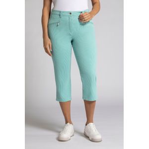 Grote Maten Gestreepte 3/4-broek Mony, Dames, turquoise, Katoen - Ulla Popken