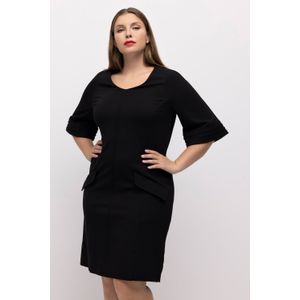 Grote Maten Midi Punto-jurk, Dames, zwart, Viscose/Synthetische vezels - Ulla Popken