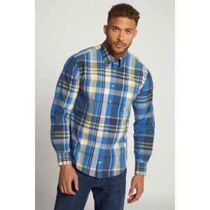 Grote Maten Geruit Overhemd, Heren, blauw, Katoen - JP1880