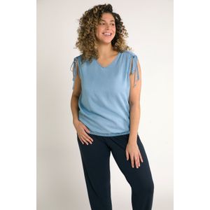 Grote Maten Lyocell Blousetop, Dames, blauw, Synthetische vezels - Ulla Popken