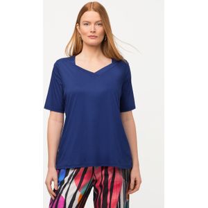 Grote Maten T-shirt, Dames, blauw, Katoen/Synthetische vezels - Ulla Popken
