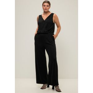 Grote Maten Jumpsuit, Dames, zwart, Synthetische vezels/Metallic vezels/Elastaan - Studio Untold