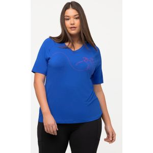 Grote Maten T-shirt, Dames, blauw, Viscose/Synthetische vezels/Elastaan - Ulla Popken