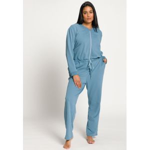 Grote Maten Loungewear Jumpsuit, Dames, blauw, Polyester/Katoen - Ulla Popken