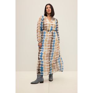 Grote Maten Chiffon Maxi-jurk, Dames, bruin, Polyester - Studio Untold