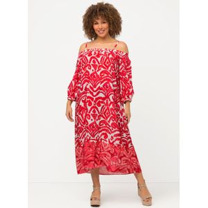 Grote Maten Midi Jurk, Dames, rood, Viscose - Ulla Popken