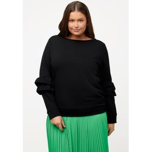 Grote Maten Sweatshirt, Dames, zwart, Polyester/Viscose - Ulla Popken
