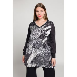 Grote Maten Longline Tuniek, Dames, zwart, Viscose - Ulla Popken