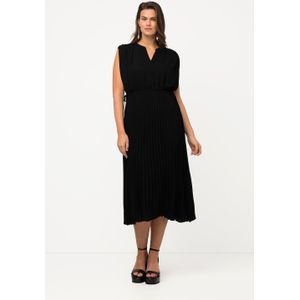 Grote Maten Chiffon Midi Jurk, Dames, zwart, Polyester - Ulla Popken