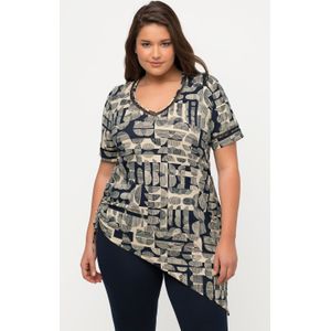 Grote Maten Longline Shirt, Dames, blauw, Katoen - Ulla Popken