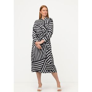 Grote Maten Maxi Jurk, Dames, zwart, Viscose/Synthetische vezels - Ulla Popken