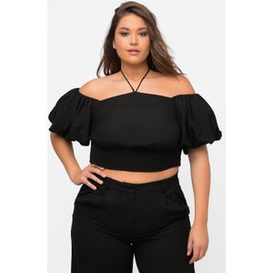 Grote Maten Blousetop, Dames, zwart, Katoen/Viscose/Linnen - Ulla Popken