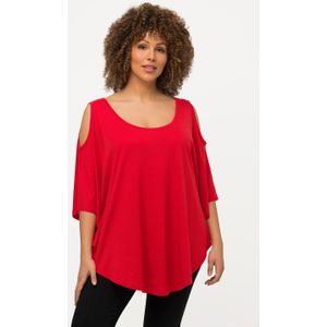 Grote Maten T-shirt Kimono, Dames, rood, Katoen/Synthetische vezels - Ulla Popken