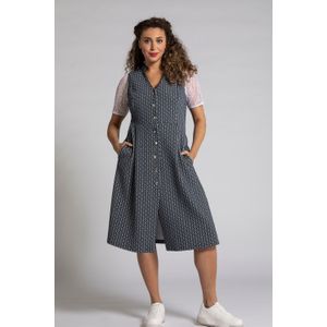 Grote Maten Folklore Jurk, Dames, blauw, Polyester/Katoen - Ulla Popken