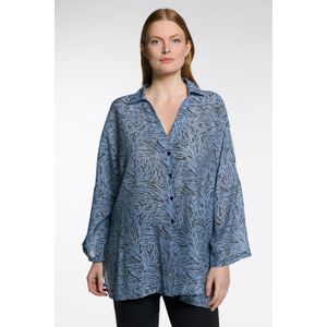 Grote Maten Kimono Blouse, Dames, blauw, Synthetische vezels/Polyester - Ulla Popken