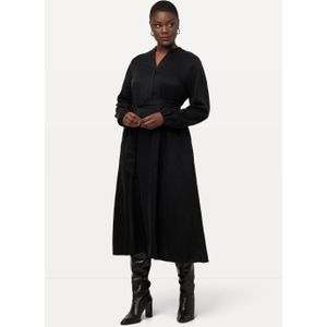 Grote Maten Cupro Midi-jurk, Dames, zwart, Synthetische vezels/Viscose - Ulla Popken