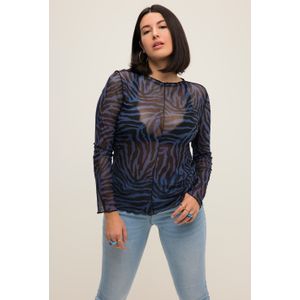 Grote Maten Mesh Shirt, Dames, blauw, Polyester - Studio Untold