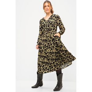 Grote Maten Midi-jurk, Dames, beige, Viscose - Studio Untold