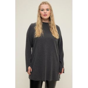 Grote Maten Longsleeve, Dames, zwart, Polyester/Viscose - Studio Untold